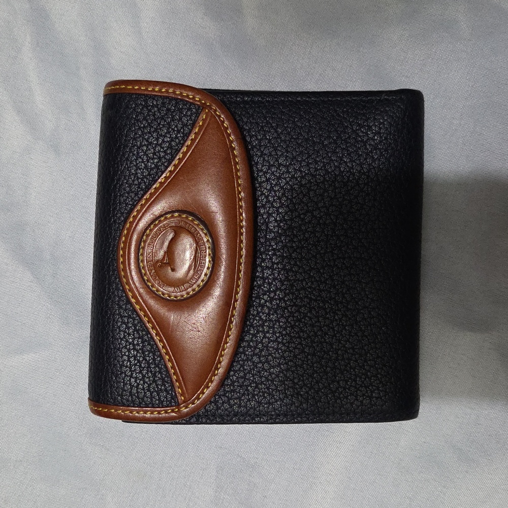 Dooney & Bourke Vintage Navy and Brown Leather Wallet